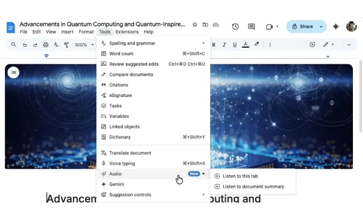 Tingkatkan Efisiensi Meeting: Fitur Audio Summary Powered by Gemini di Google Docs
