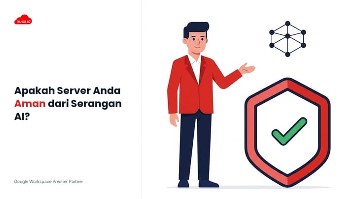 Ilustrasi sistem keamanan cloud server untuk mengantisipasi ancaman cyber UAT-10147 berbasis AI