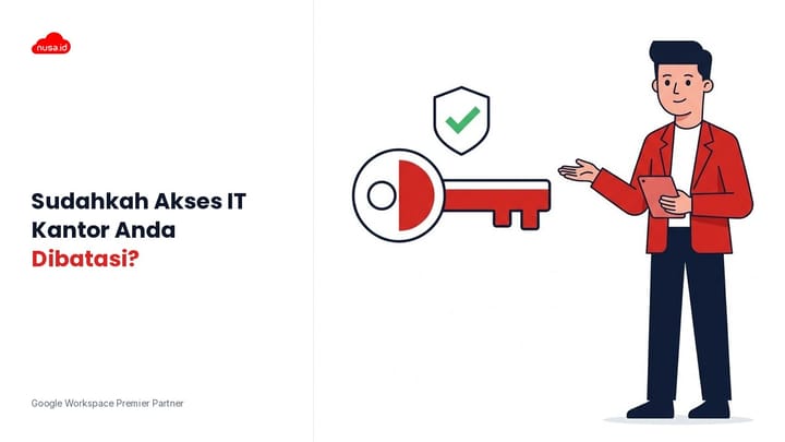 Ilustrasi penerapan prinsip least privilege untuk pengaturan hak akses IT kantor demi keamanan data perusahaan