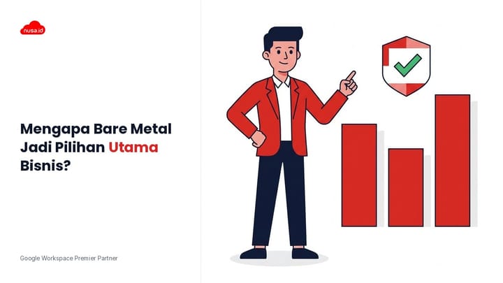 Ilustrasi bare metal server indonesia berkinerja tinggi dalam rak data center modern