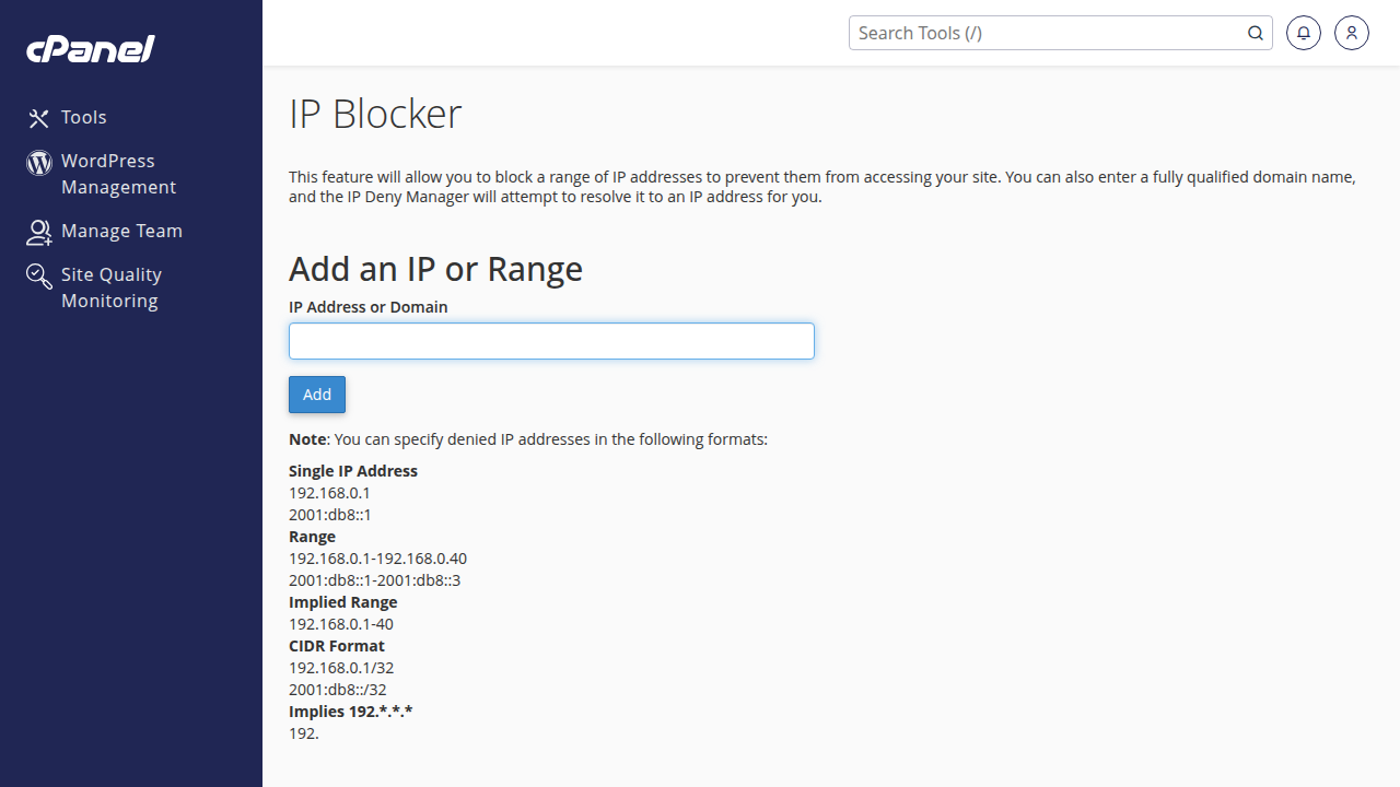Halaman IP Blocker