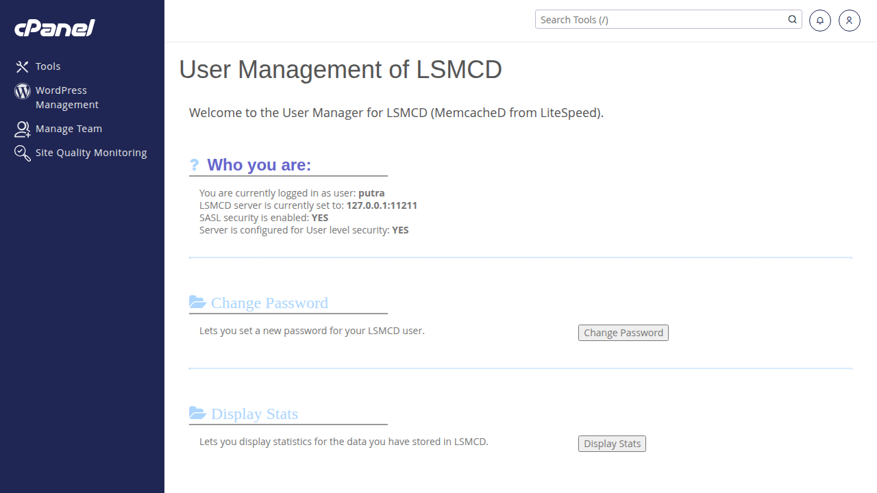 Halaman LSMCD User Manager