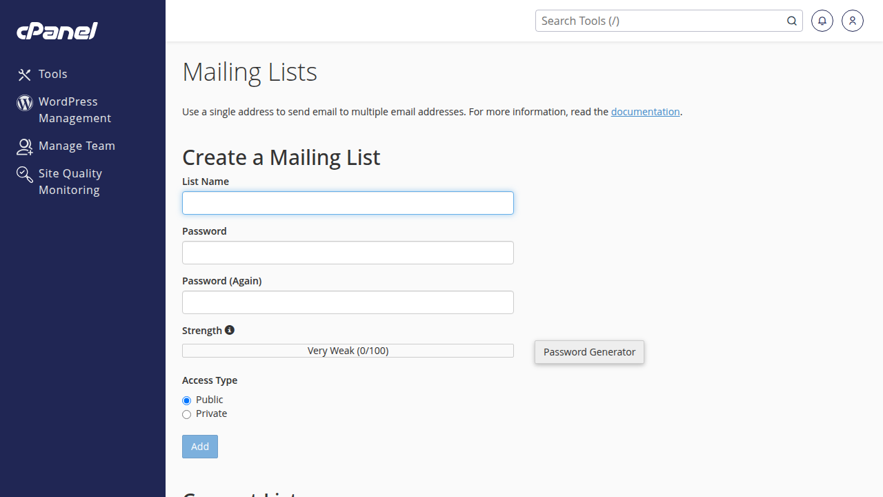 Halaman Mailing List