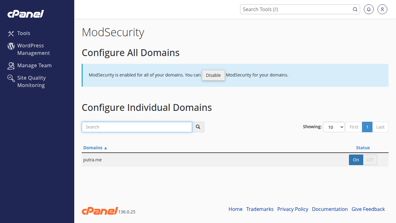 Halaman ModSecurity
