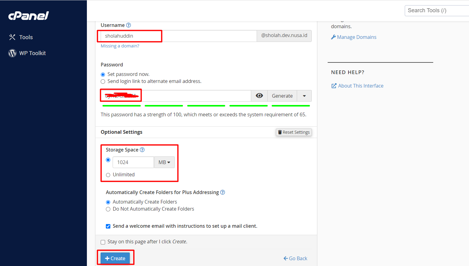 create account