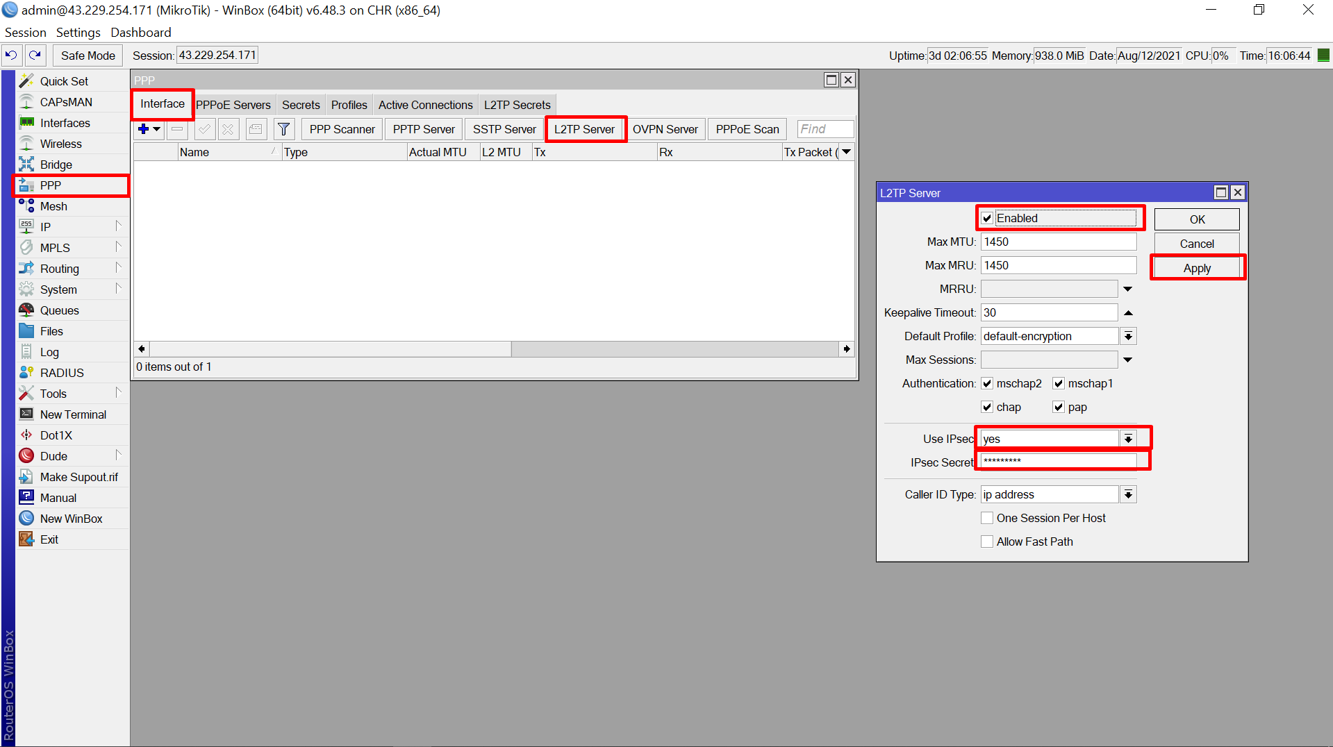 Cara Setting VPN L2tp di VPS Mikrotik CHR