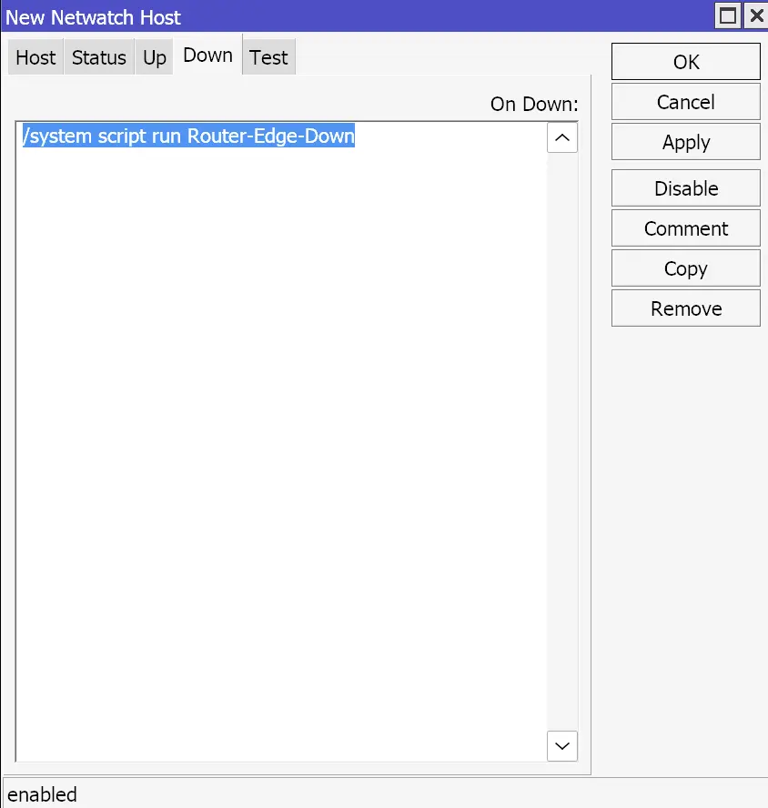 monitoring mikrotik dengan netwatch